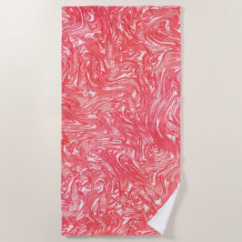 色のテクスチャ"パールいちごクリーム" ビーチタオル