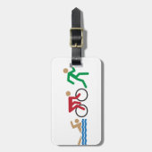 色のトライアスロンのロゴアイコン ラゲッジタグ (正面縦)