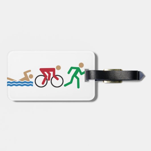 色のトライアスロンのロゴアイコン ラゲッジタグ (裏面横)