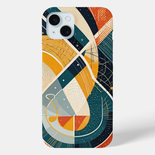 色のドットと色のストライプ付いた図形 Case-Mate iPhoneケース (裏面)