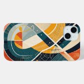 色のドットと色のストライプ付いた図形 Case-Mate iPhoneケース (裏面 (横))