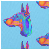 色のドーベルマン犬Pincher ファブリック (クローズアップ)