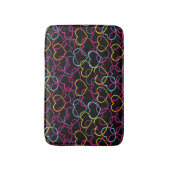 色のハートが付いているバレンタインパターン バスマット (正面縦)