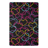 色のハートが付いているバレンタインパターン ミニクリップボード (裏面)