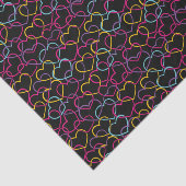 色のハートが付いているバレンタインパターン 薄葉紙 (詳細)