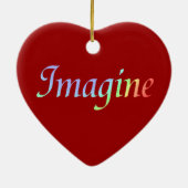 色のハートのオーナメントを想像して下さい セラミックオーナメント (裏面)