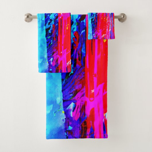 色のバーストのパターン バスタオルセット (インサイチュ)