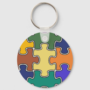 色のパズルの部分 キーホルダー