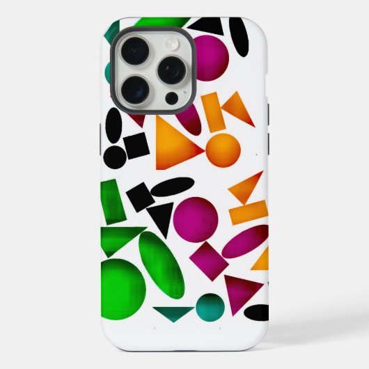 色のパターンのユニークな形 iPhoneケース (裏面)