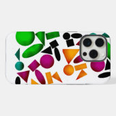 色のパターンのユニークな形 iPhoneケース (裏面横)