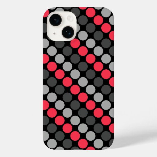 色のパタ数々のーンレトロ60年代水玉模様灰色 Case-Mate iPhoneケース (裏面)