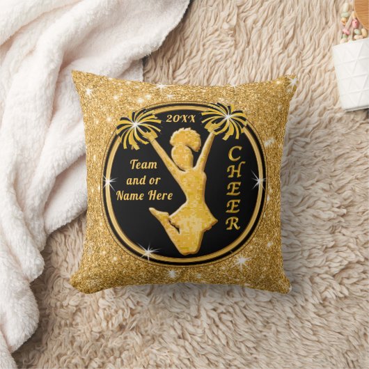色のパーソナライズな年長のチアリーダーのギフト クッション (ブランケット)