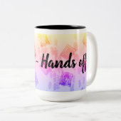 色のパーソナライズ可能な鮮やか抽象デザイン ツートーンマグカップ (正面右)