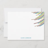 色のパーティーは第21誕生日を感謝していしていますノート縞で飾ります サンキューカード (正面)