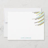 色のパーティーは第21誕生日を感謝していしていますノート縞で飾ります サンキューカード (正面)