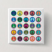 色のピースマーク 缶バッジ (正面)