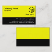 色のフッター-黄色および黒 名刺 (正面/裏面)