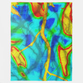 色のブはっきりしたランチ フリースブランケット (正面)