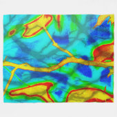 色のブはっきりしたランチ フリースブランケット (正面(横))