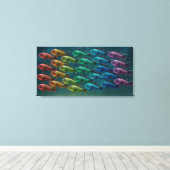 色のブラックシーバスの学校 キャンバスプリント (インサイチュ (ウッドフロア))