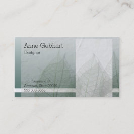 色のブロックおよび葉 名刺