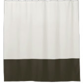 色のブロックされたシャワーカーテン自然&ダークグリーン シャワーカーテン (正面)