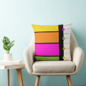 色のブロックとストライプ クッション (椅子)