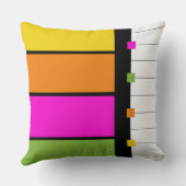 色のブロックとストライプ クッション (裏面)
