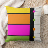 色のブロックとストライプ クッション (ブランケット)