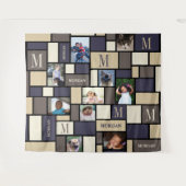 色のブロックの沿岸穏やかでシックなモノグラム10の写真 タペストリー (正面(横))