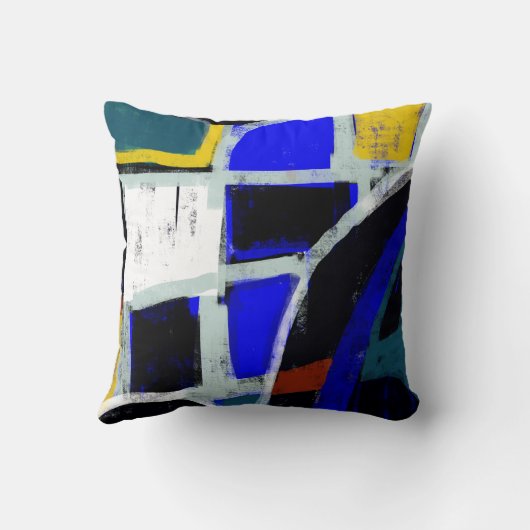 色のブロックの近代美術の枕 クッション (裏面)