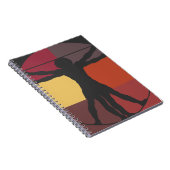 色のブロックのVitruvianの人 ノートブック (右側)