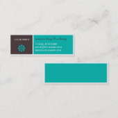 色のブロックブラウンおよび水のレトロの名刺 スキニー名刺 (正面/裏面)
