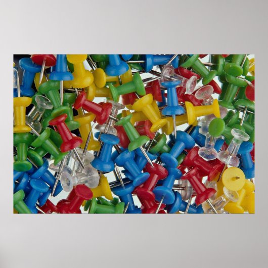 色のプッシュピン ポスター (正面)