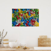 色のプッシュピン ポスター (キッチン)