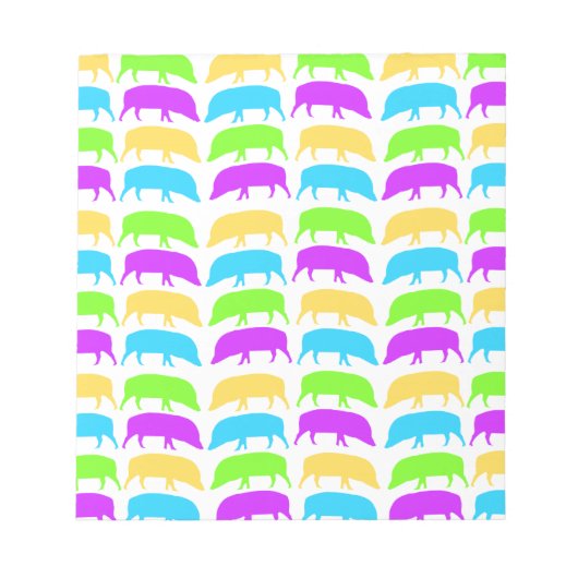 色のホグ数々のイエローグリーンパープルブルーノートパ ノートパッド (正面)