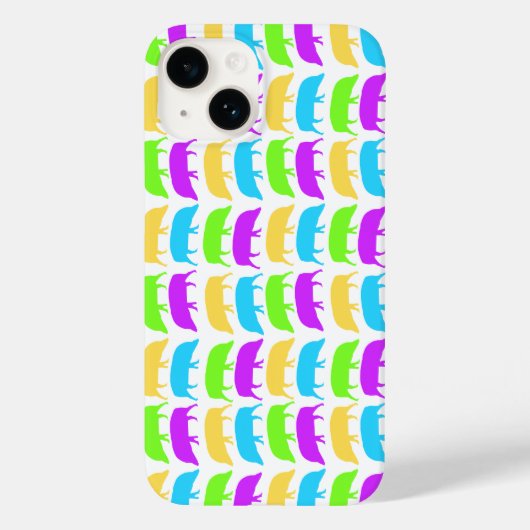 色のホグ数々のイエローグリーンパープルブルー Case-Mate iPhoneケース (裏面)