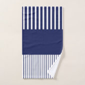 色のポップ・アートのストライプ – 青と白 バスタオルセット (ハンドタオル)