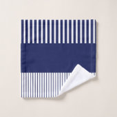 色のポップ・アートのストライプ – 青と白 バスタオルセット (ウォッシュタオル)