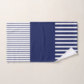 色のポップ・アートのストライプ – 青と白 バスタオルセット (ハンドタオル)