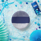 色のポップ・アートのストライプ – 青と白 ペーパーボウル (パーティー)