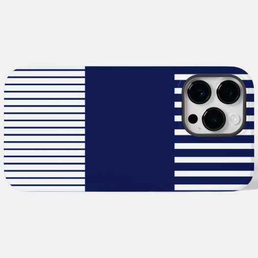 色のポップ・アートのストライプ – 青と白 Case-Mate iPhoneケース (裏面 (横))