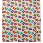 色のマカロ数々のーンを様式化したキャラメルクリスマス シャワーカーテン (正面)