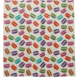 色のマカロ数々のーンを様式化したキャラメルクリスマス シャワーカーテン