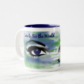 色のマグの耳が聞こえない目を通して ツートーンマグカップ (正面左)