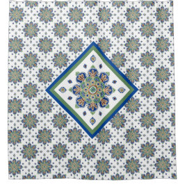 色のメダリオン数々の付きシャワーカーテン シャワーカーテン