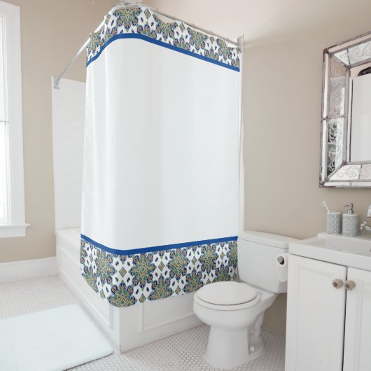 色のメダリオン数々の付きシャワーカーテン シャワーカーテン (インサイチュ)