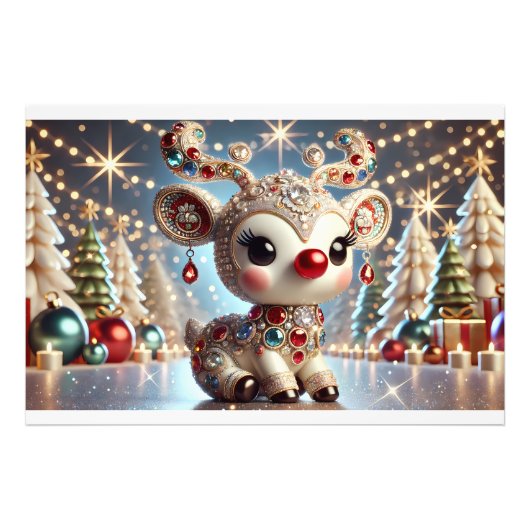 色のラド描写ルフの贅沢な数々の3D フォトプリント (正面)