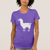 色のラマの女性Tシャツの白 Tシャツ (正面)