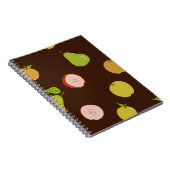 色のリンゴと数々のエンドウのシームレスなパターン ノートブック (右側)